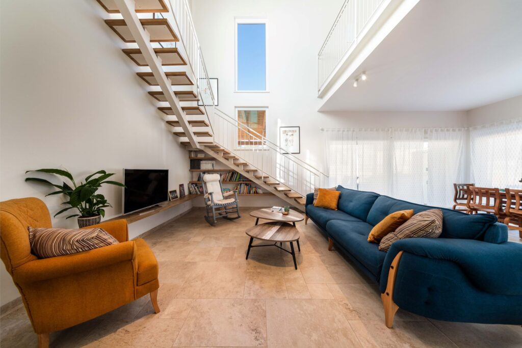 סלון מעוצב עיצוב כפרי