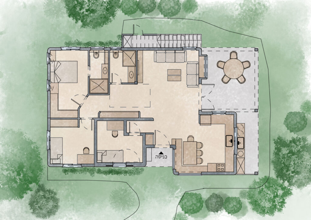 אדריכלות פינות מעוגלות תכנון בית